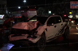 Пьяный водитель скрылся с места аварии в Паттайе