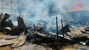 Пожар в лагере строителей в Паттайе