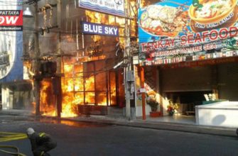 Большой пожар на Walking Street в Паттайе