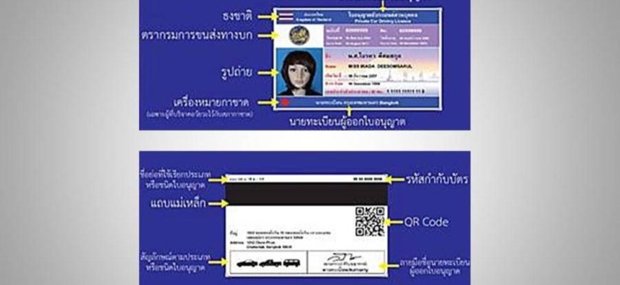 Водительское удостоверение нового образца в Таиланде
