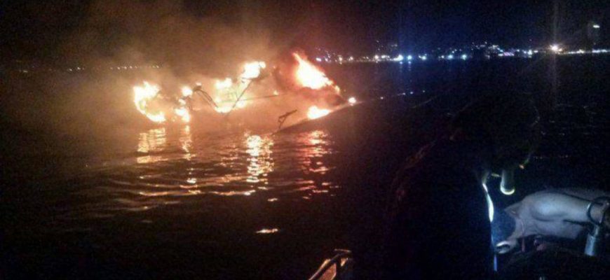 пожар на яхте на Пхукете