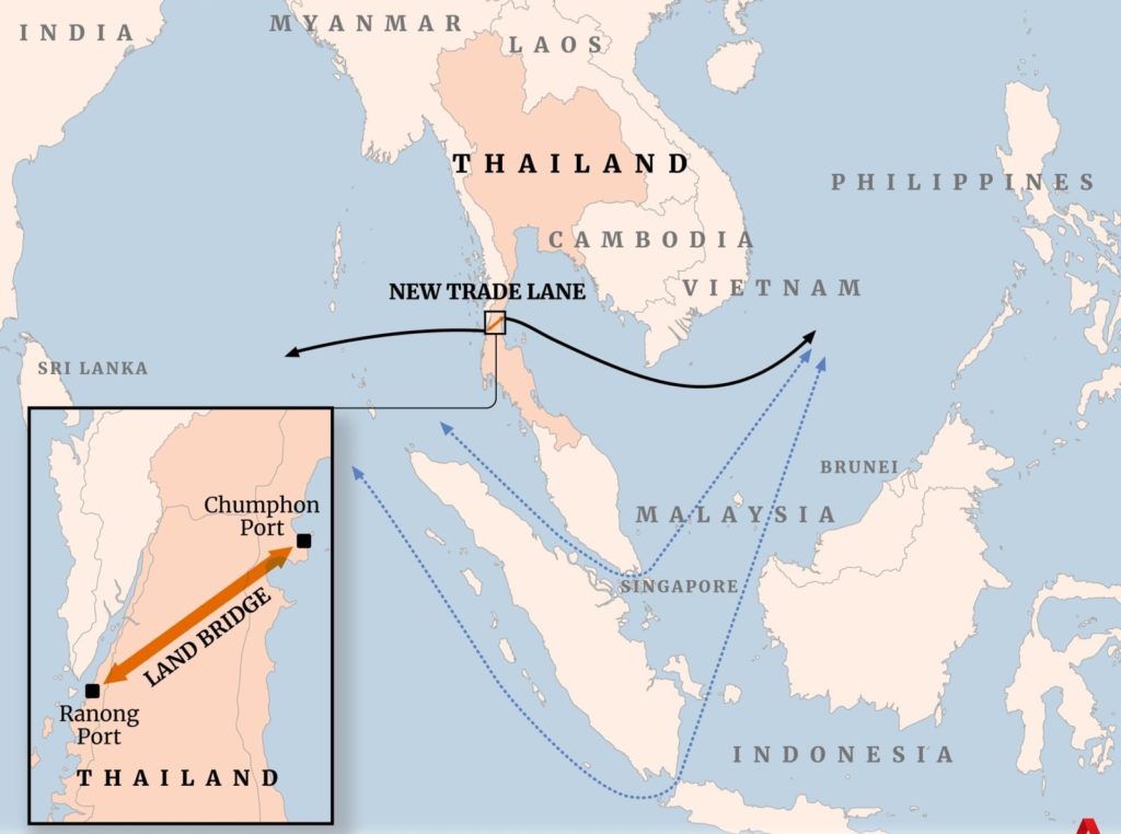 Таиланд построит «сухопутный мост» через перешеек Кра