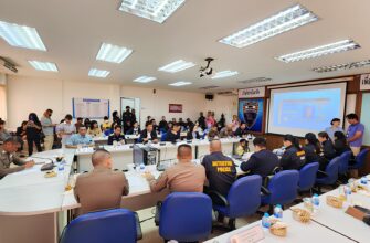 Представители соответствующих ведомств участвовали в совещании по контролю и надзору за иностранцами, прибывающими на Пхукет, в конференц-зале Иммиграционного управления Пхукета