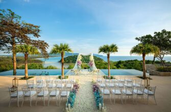 Свадебные декорации в резиденции Layan с видом на океан, курорт Anantara Layan Phuket